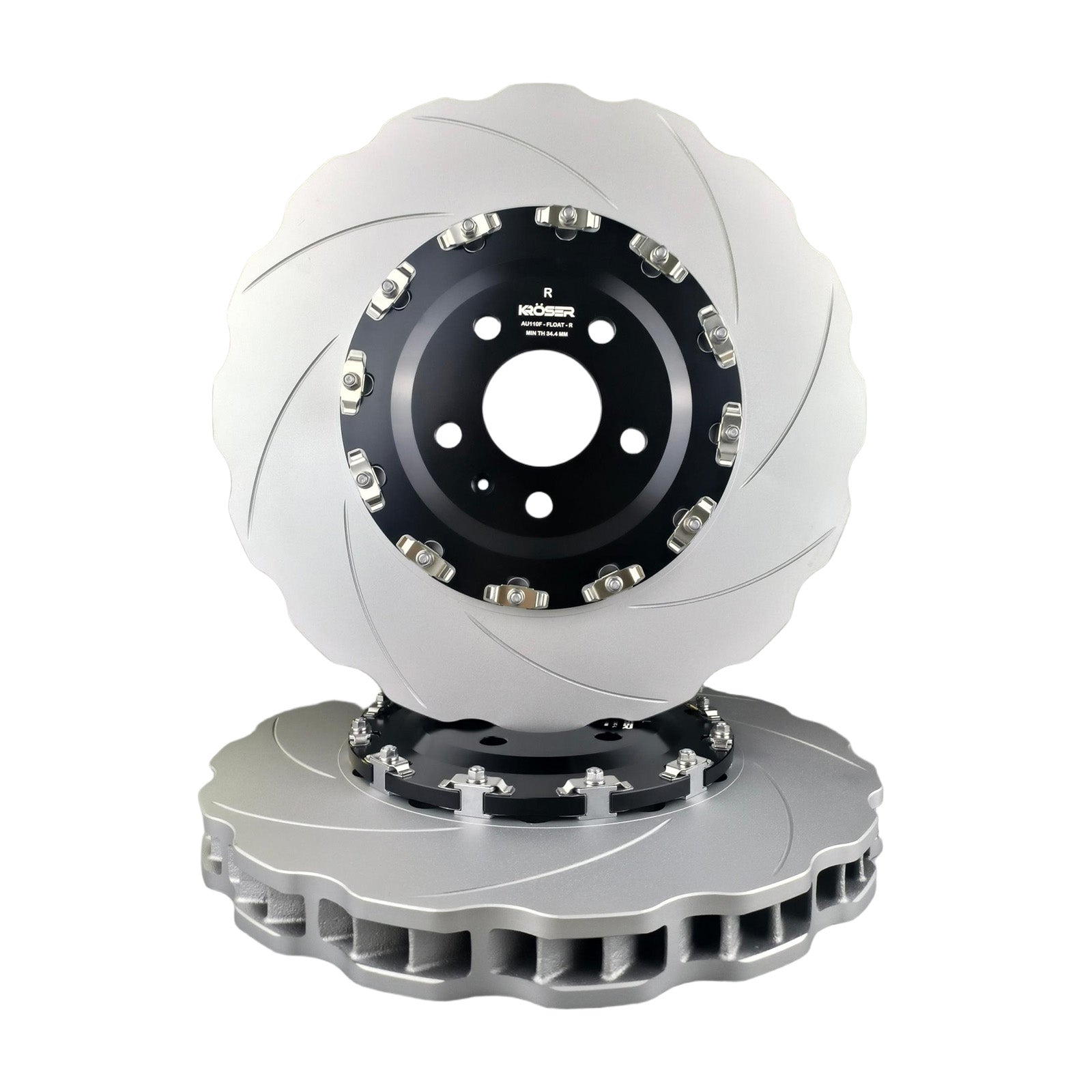 2014-2018 Audi RS7 - Front Two-Piece Floating Brake Rotors | Waved | Direct Fit
