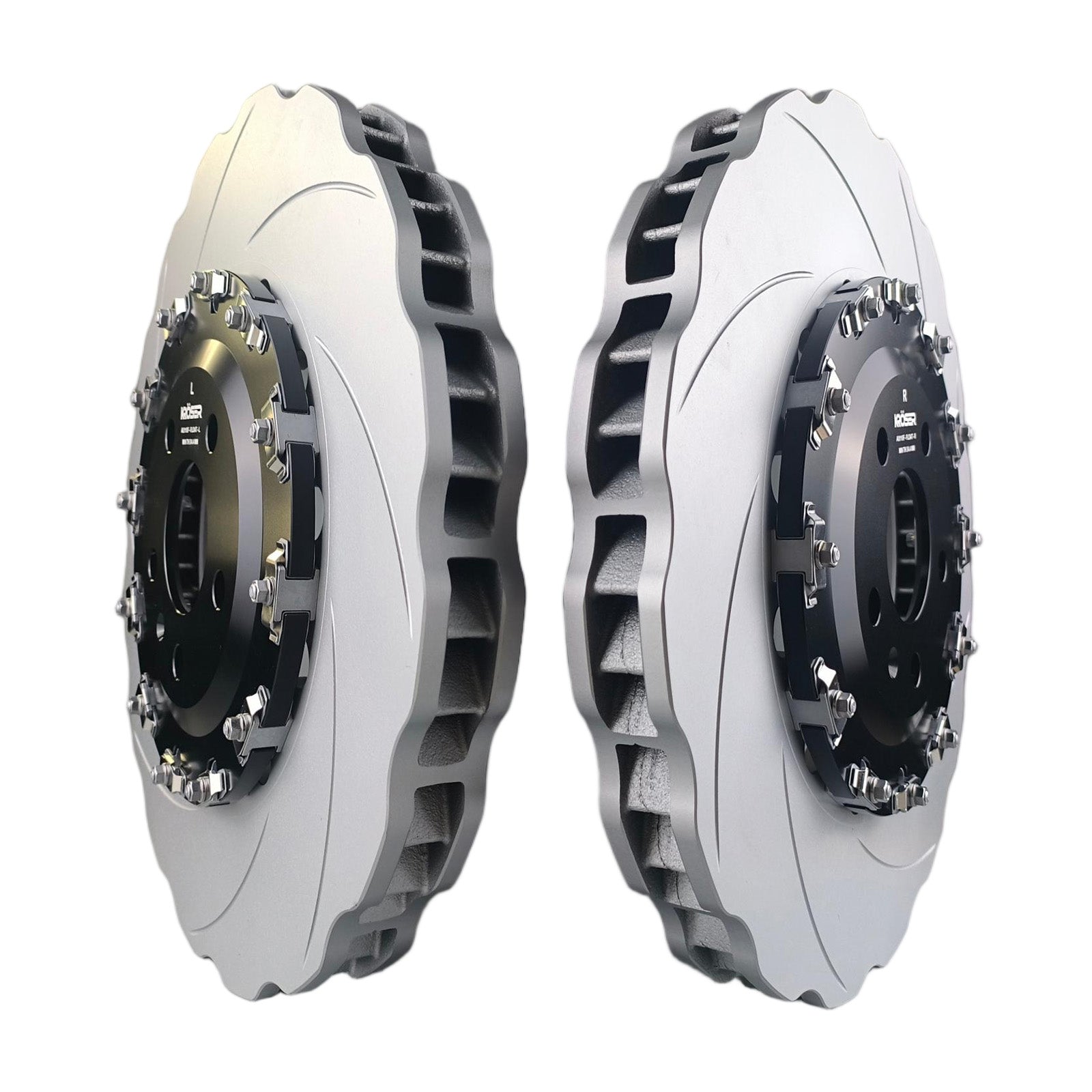 2014-2018 Audi RS7 - Front Two-Piece Floating Brake Rotors | Waved | Direct Fit