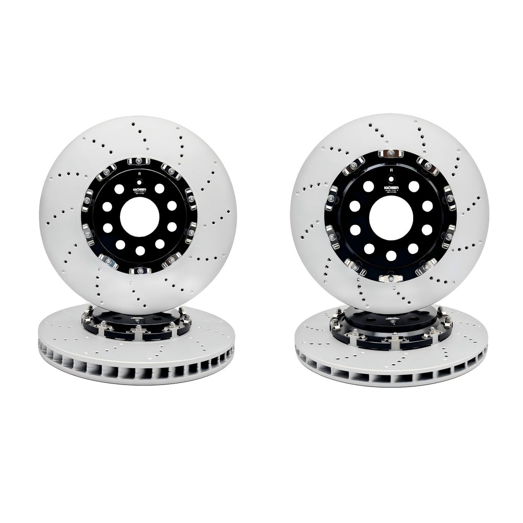 2009-2024 Audi A3/Q3/S3 & VW GTI/Golf R/Jetta/Tiguan/CC - Front & Rear Two-Piece Floating Brake Rotors | 4-Piece Kit | Direct Fit