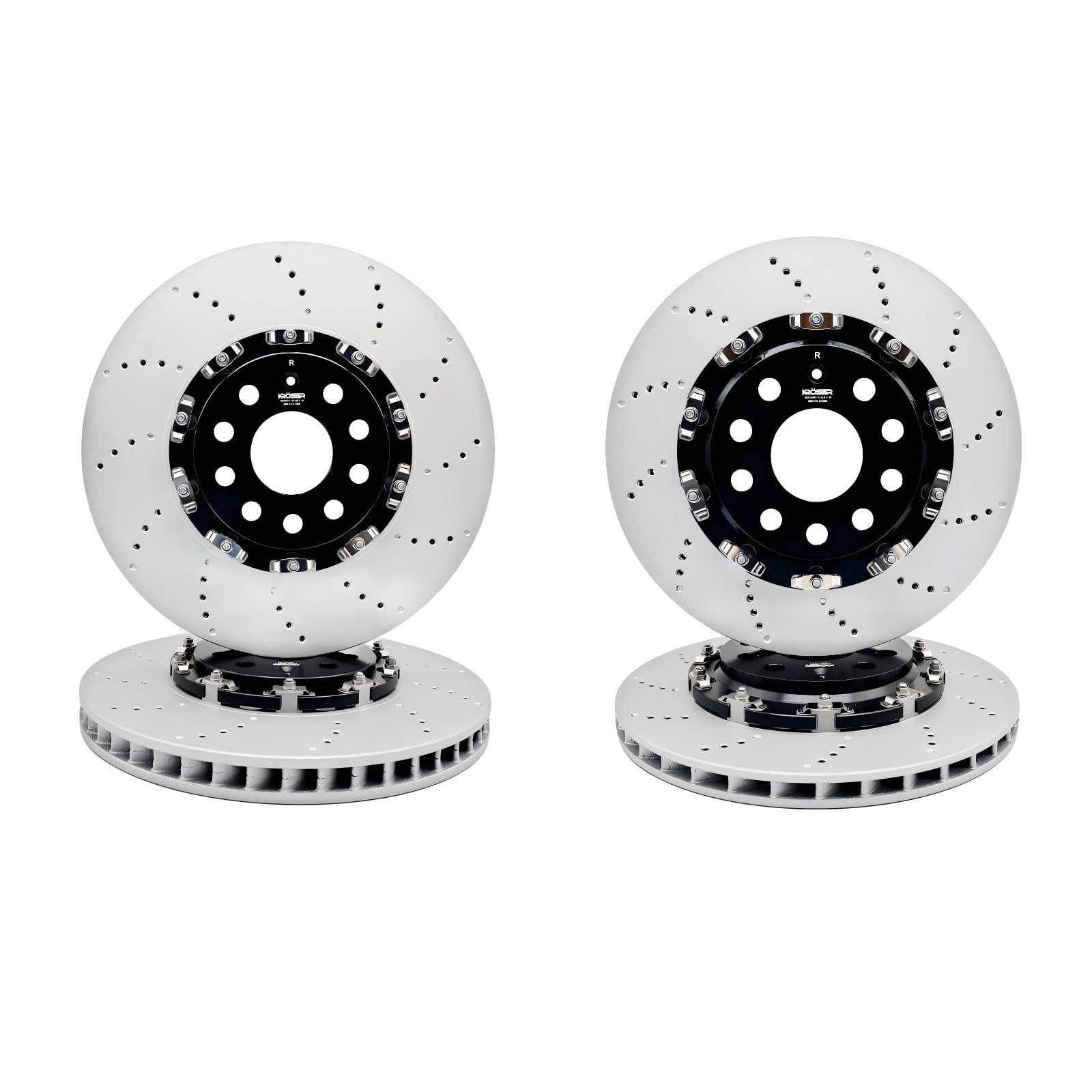 2009-2024 Audi A3/Q3/S3 & VW GTI/Golf R/Jetta/Tiguan/CC - Front & Rear Two-Piece Floating Brake Rotors | 4-Piece Kit | Direct Fit
