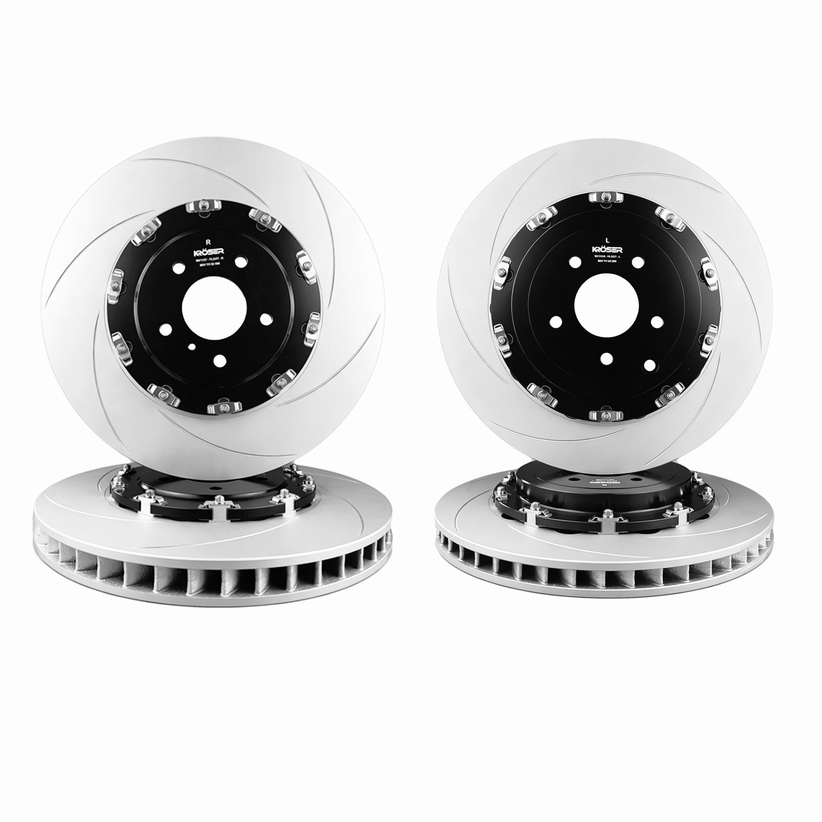 2009-2012 Nissan GT-R – Front & rear Two-Piece Floating Brake Rotors | 4-Piece Kit | Direct Fit